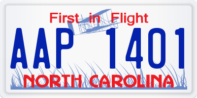 NC license plate AAP1401