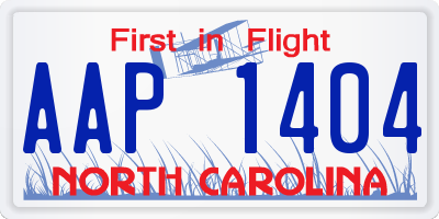 NC license plate AAP1404