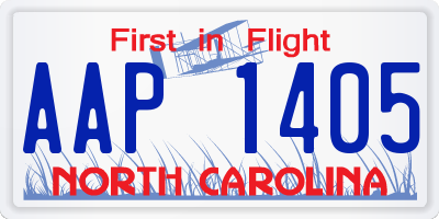 NC license plate AAP1405