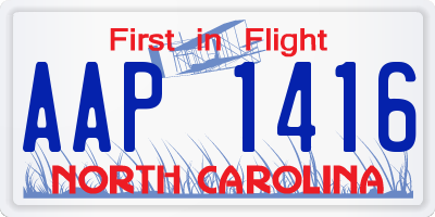 NC license plate AAP1416