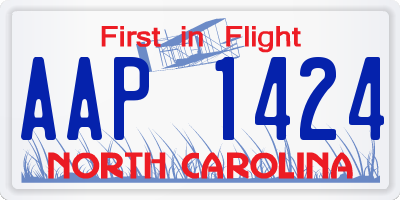 NC license plate AAP1424