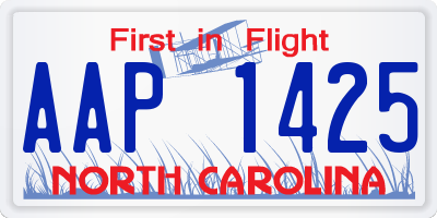 NC license plate AAP1425