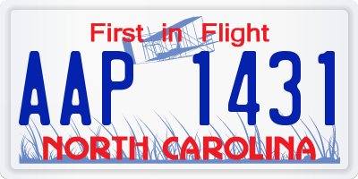 NC license plate AAP1431