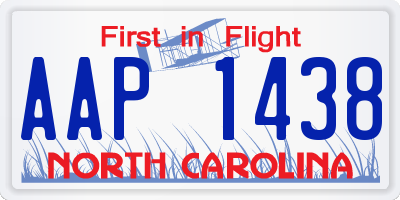 NC license plate AAP1438