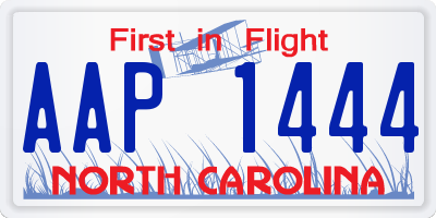 NC license plate AAP1444