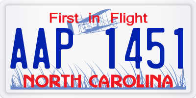 NC license plate AAP1451