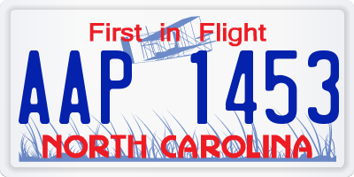NC license plate AAP1453