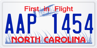 NC license plate AAP1454