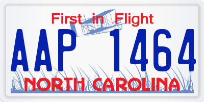 NC license plate AAP1464