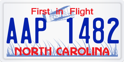 NC license plate AAP1482