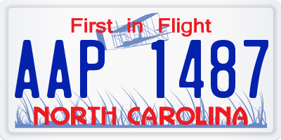 NC license plate AAP1487