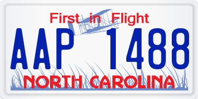 NC license plate AAP1488