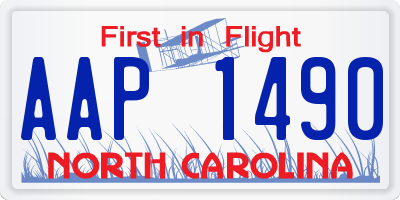 NC license plate AAP1490