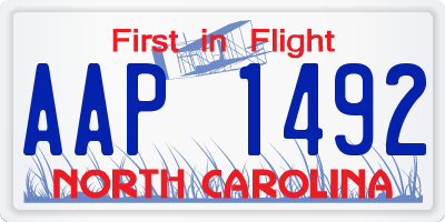 NC license plate AAP1492