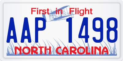 NC license plate AAP1498