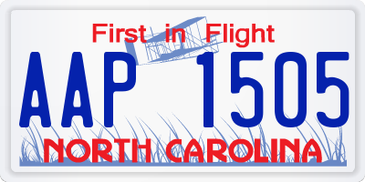 NC license plate AAP1505