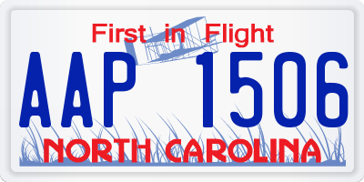 NC license plate AAP1506