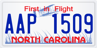 NC license plate AAP1509