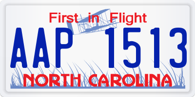 NC license plate AAP1513