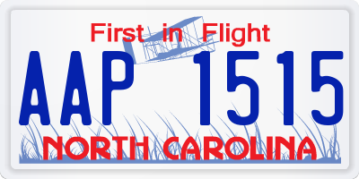 NC license plate AAP1515