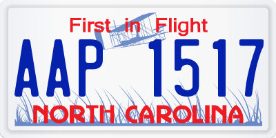 NC license plate AAP1517