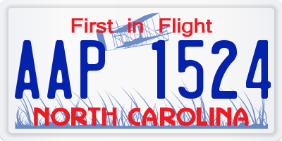 NC license plate AAP1524