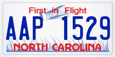 NC license plate AAP1529