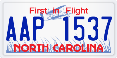 NC license plate AAP1537