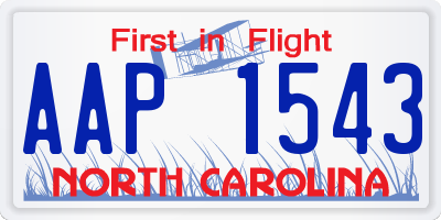 NC license plate AAP1543