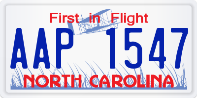 NC license plate AAP1547