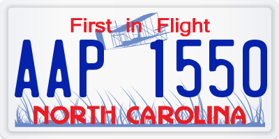 NC license plate AAP1550
