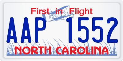 NC license plate AAP1552