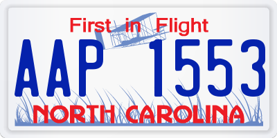 NC license plate AAP1553