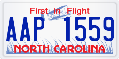 NC license plate AAP1559