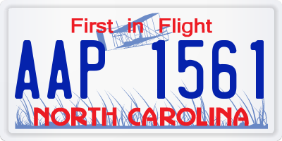 NC license plate AAP1561