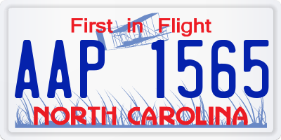 NC license plate AAP1565