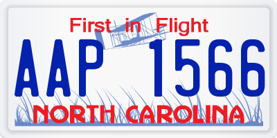 NC license plate AAP1566