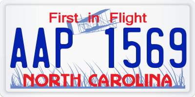 NC license plate AAP1569