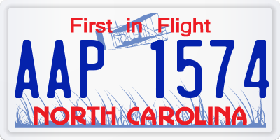 NC license plate AAP1574
