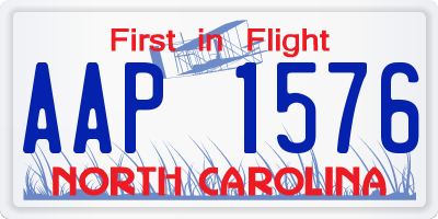 NC license plate AAP1576