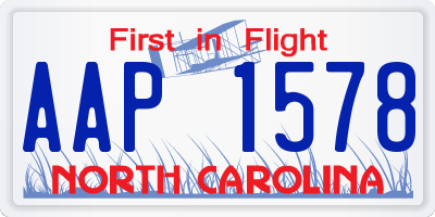 NC license plate AAP1578