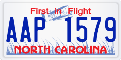 NC license plate AAP1579