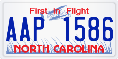 NC license plate AAP1586