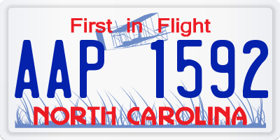NC license plate AAP1592