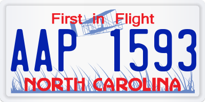 NC license plate AAP1593
