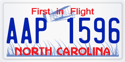 NC license plate AAP1596