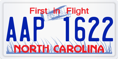 NC license plate AAP1622