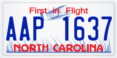 NC license plate AAP1637