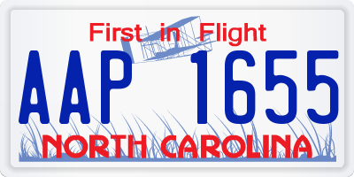NC license plate AAP1655