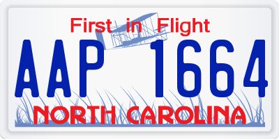 NC license plate AAP1664
